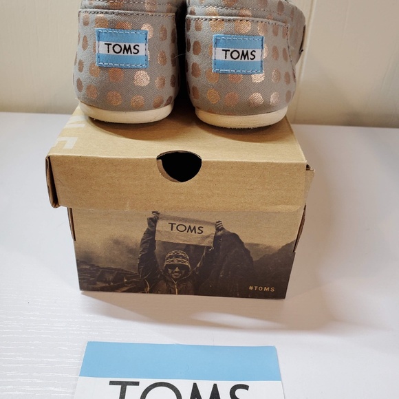 Tom’s Classic Drizzle Grey/Rose Gold Foil Polka Dot Women’s Size US Size 9 - Picture 4 of 8